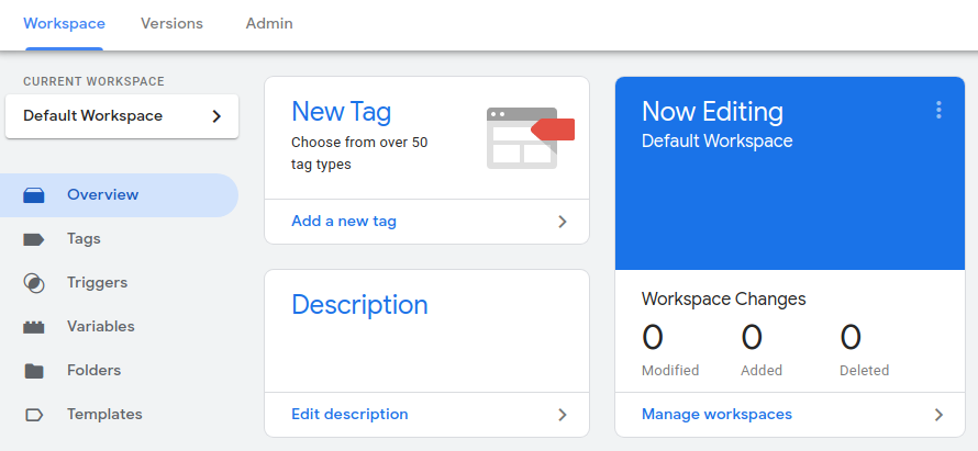Screen capture of the Overview page